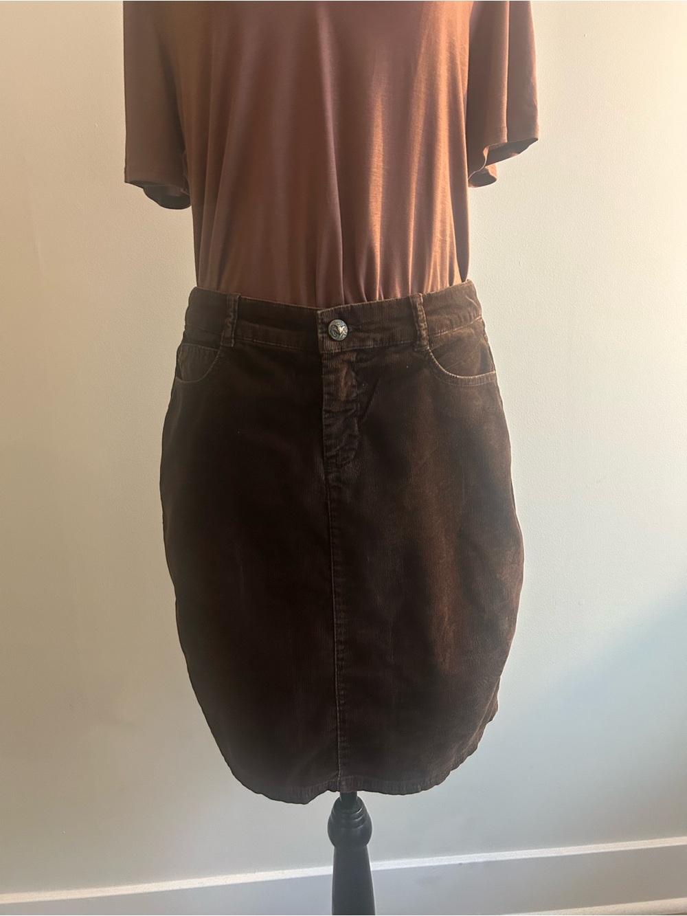 Cidra Chocolate Brown Corduroy Skirt - Picture 6 of 11